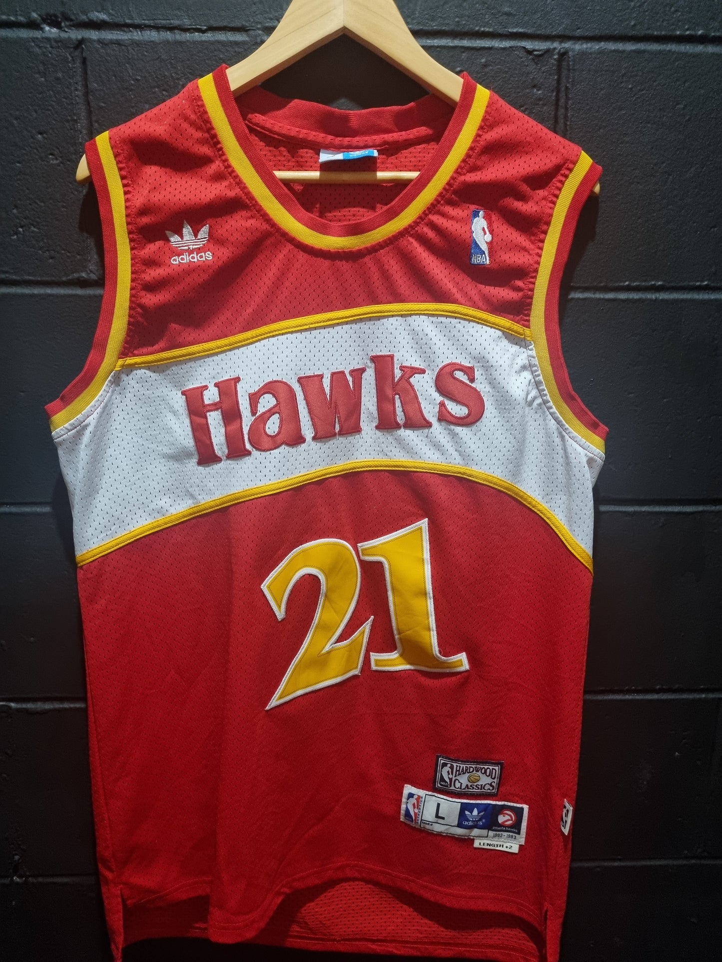 Atlanta Hawks Wilkins Hardwood Classics Adidas Large