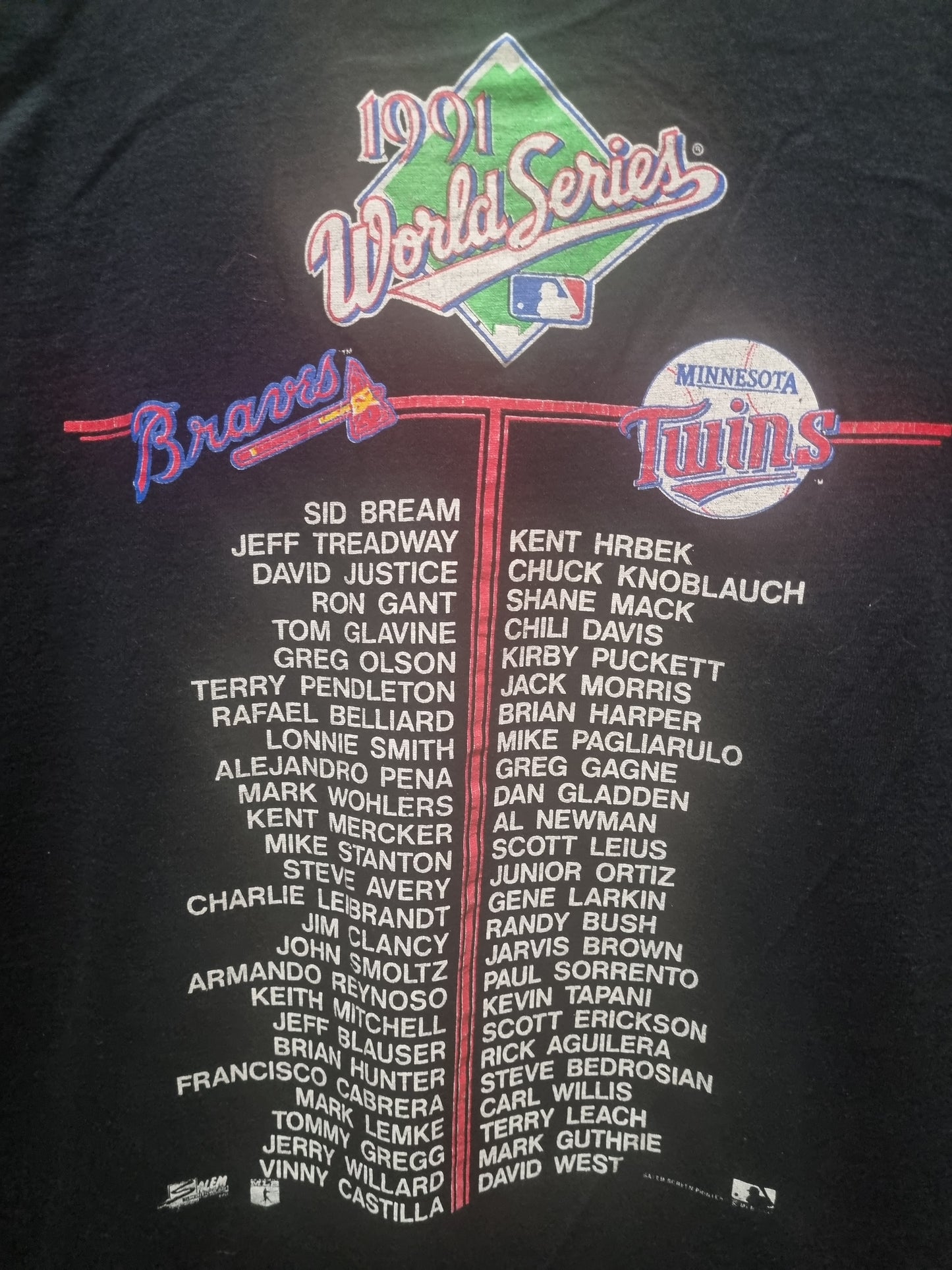 1991 World Series Braves vs Twins Salem Sportswear Large