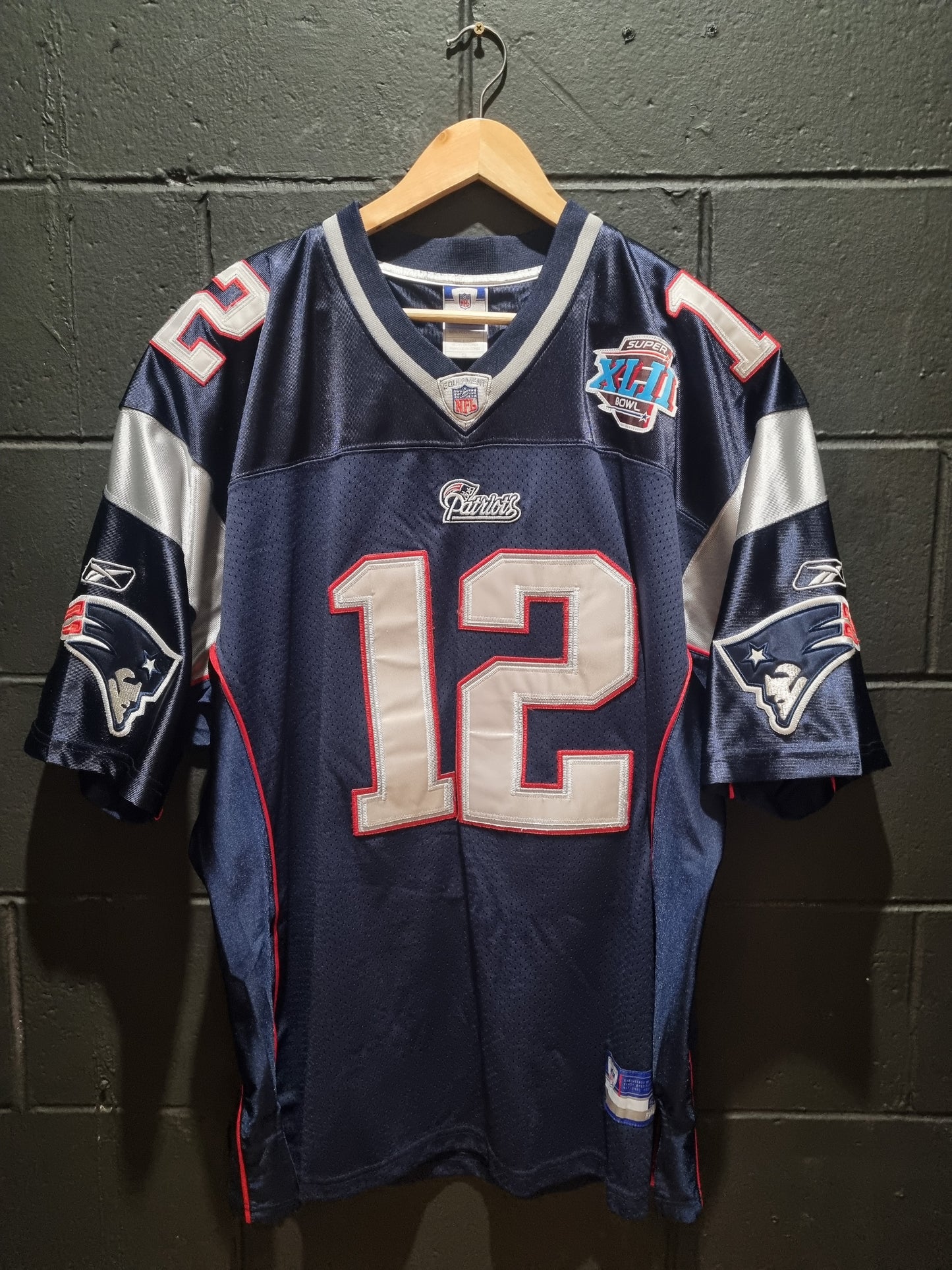 New England Patriots Tom Brady Super Bowl XLII Reebok XL