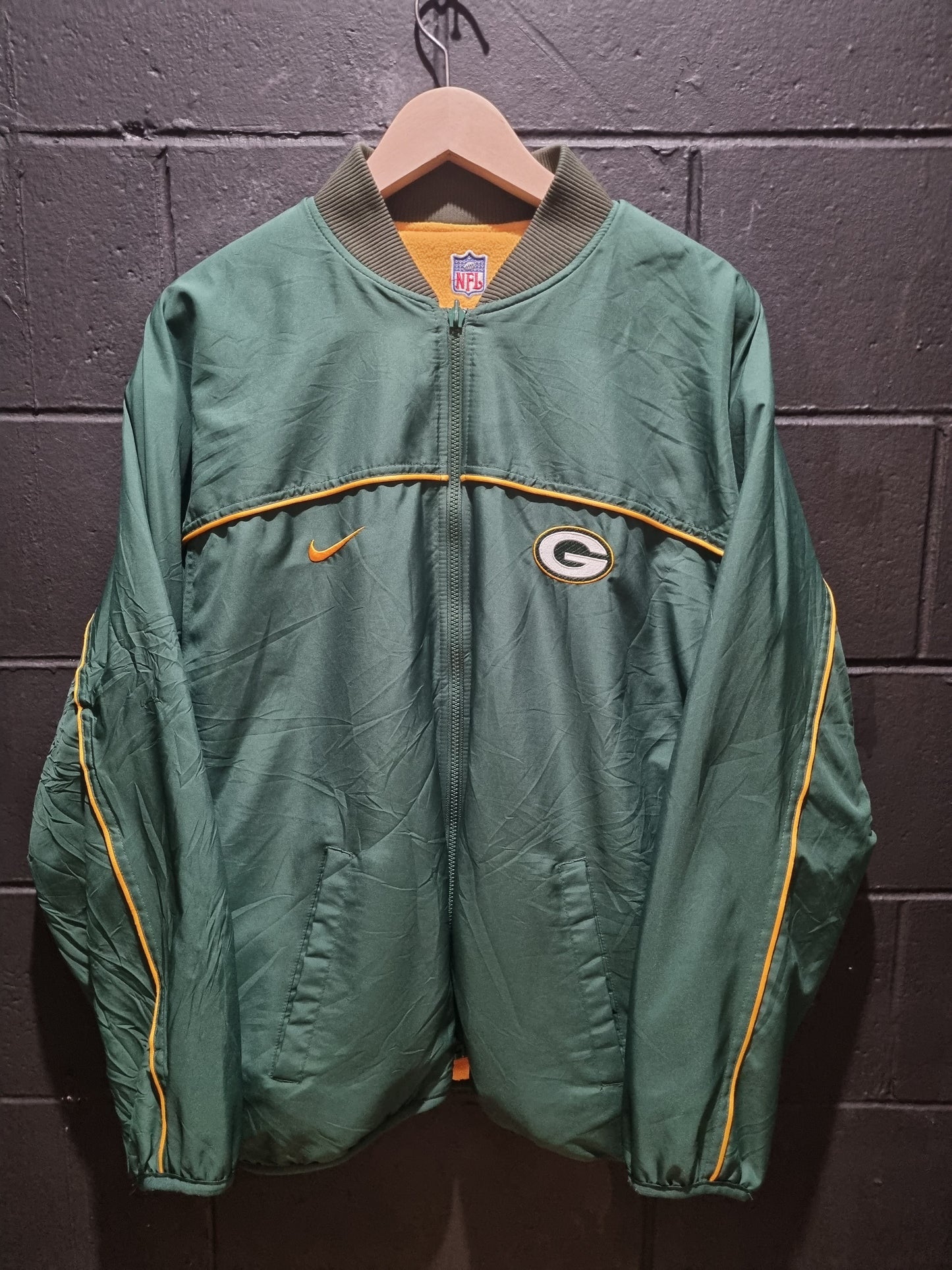 Green Bay Packers Nike Reversible Satin Oversized Jacket XL