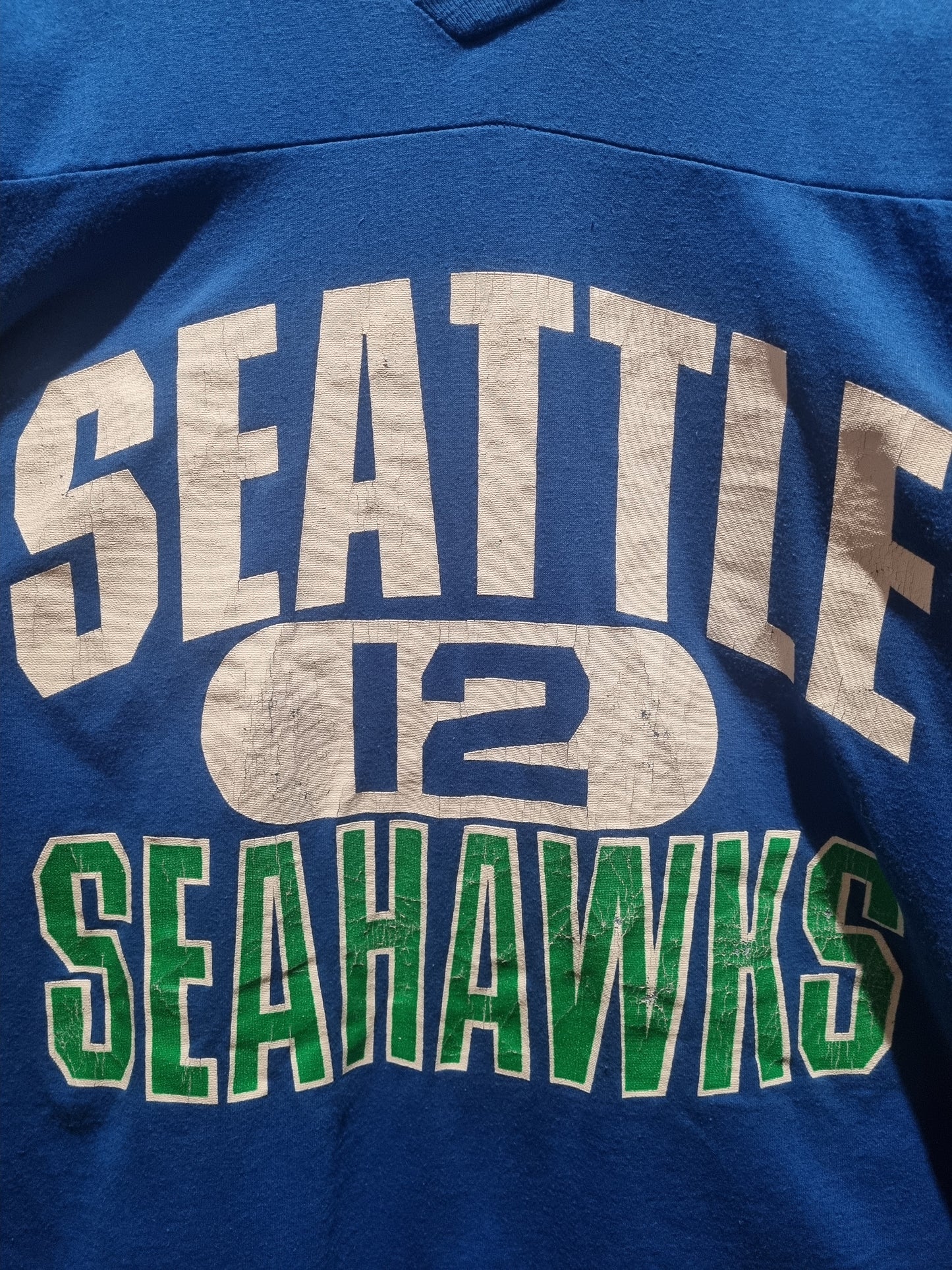 Seattle Seahawks V-Line Jersey Tee Logo7 Made in USA Large