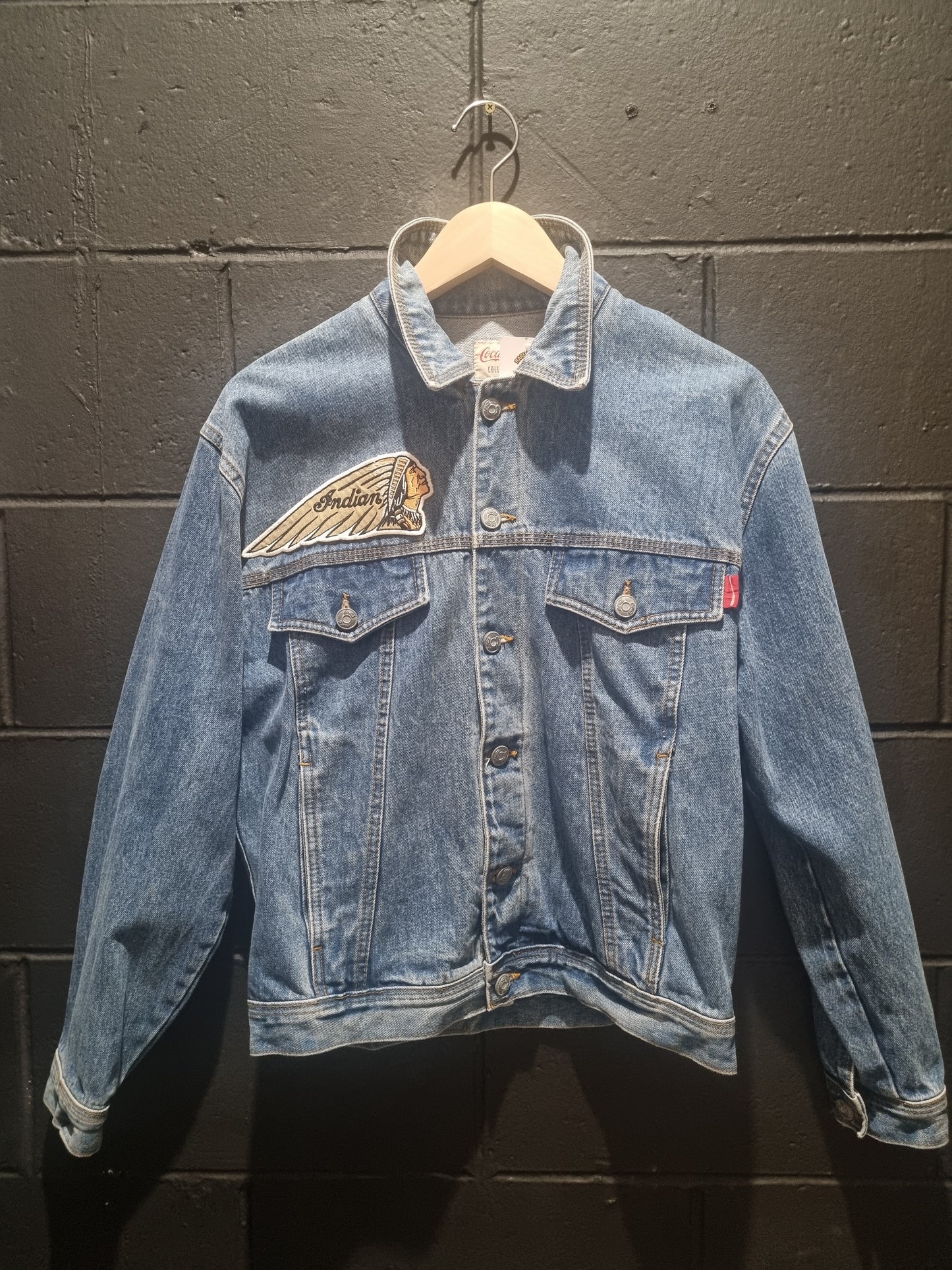 Rare 1992 Indian Motorcycle Coca Cola Denim Jacket Medium