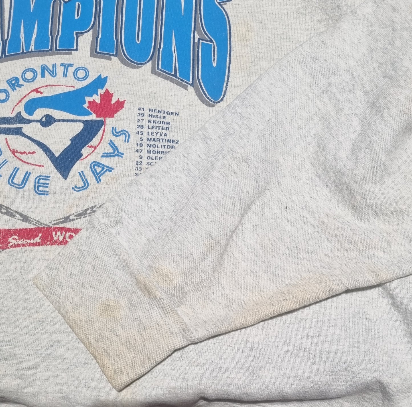 True Vintage 1993 World Series Champions Toronto Blue Jays Fruit of the Loom XL