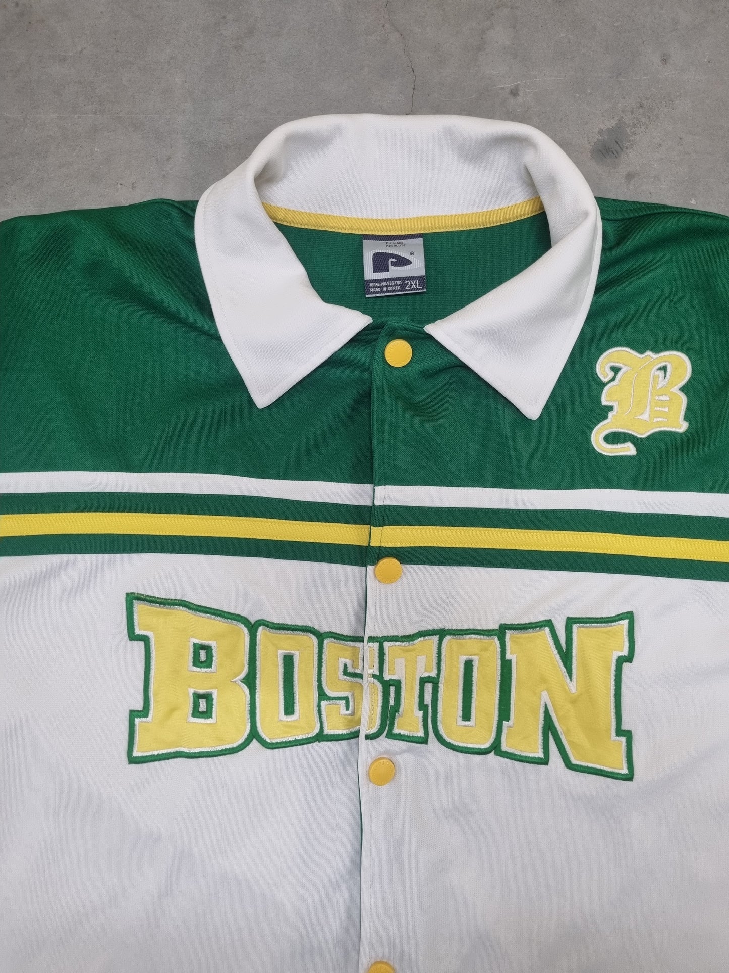 Vintage 1994 Boston Celtics Button Up Collar Jersey Made in Korea 2XL