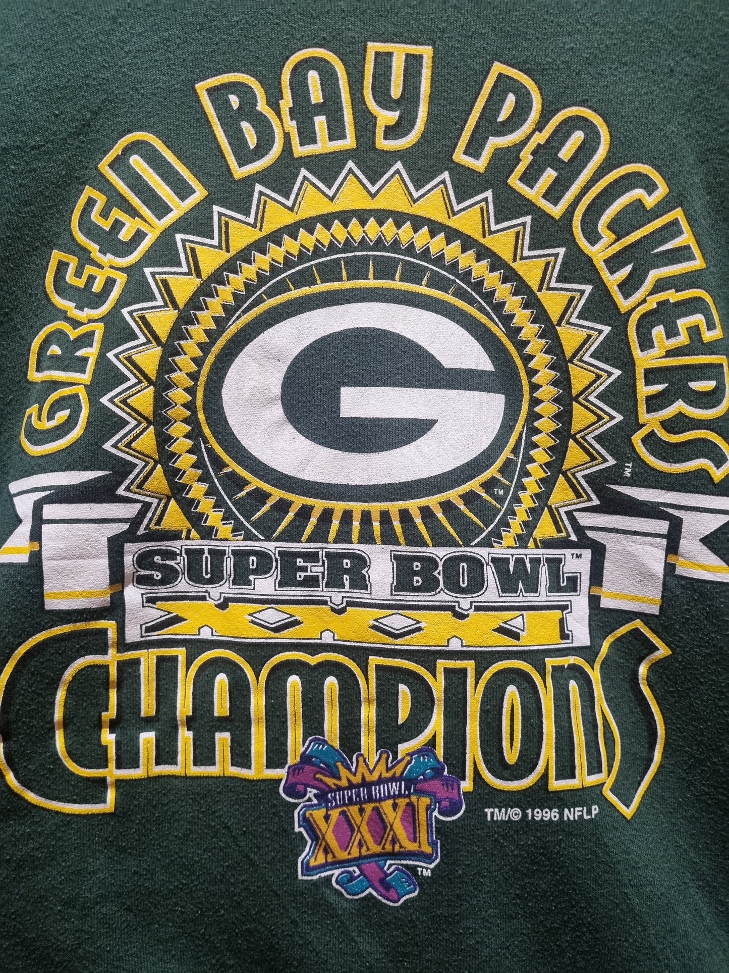 Green Bay Packers Super Bowl Champions NFLP 1996 Crewneck Large