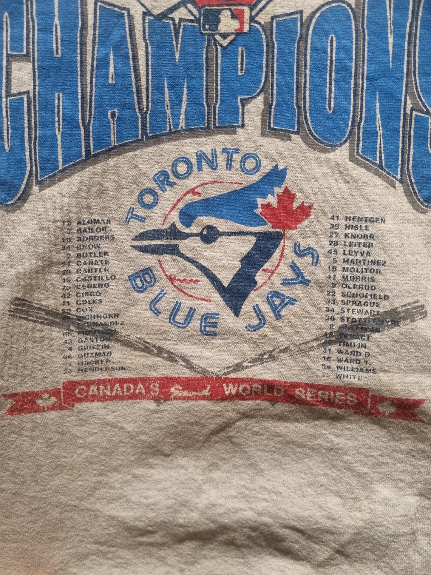 True Vintage 1993 World Series Champions Toronto Blue Jays Fruit of the Loom XL