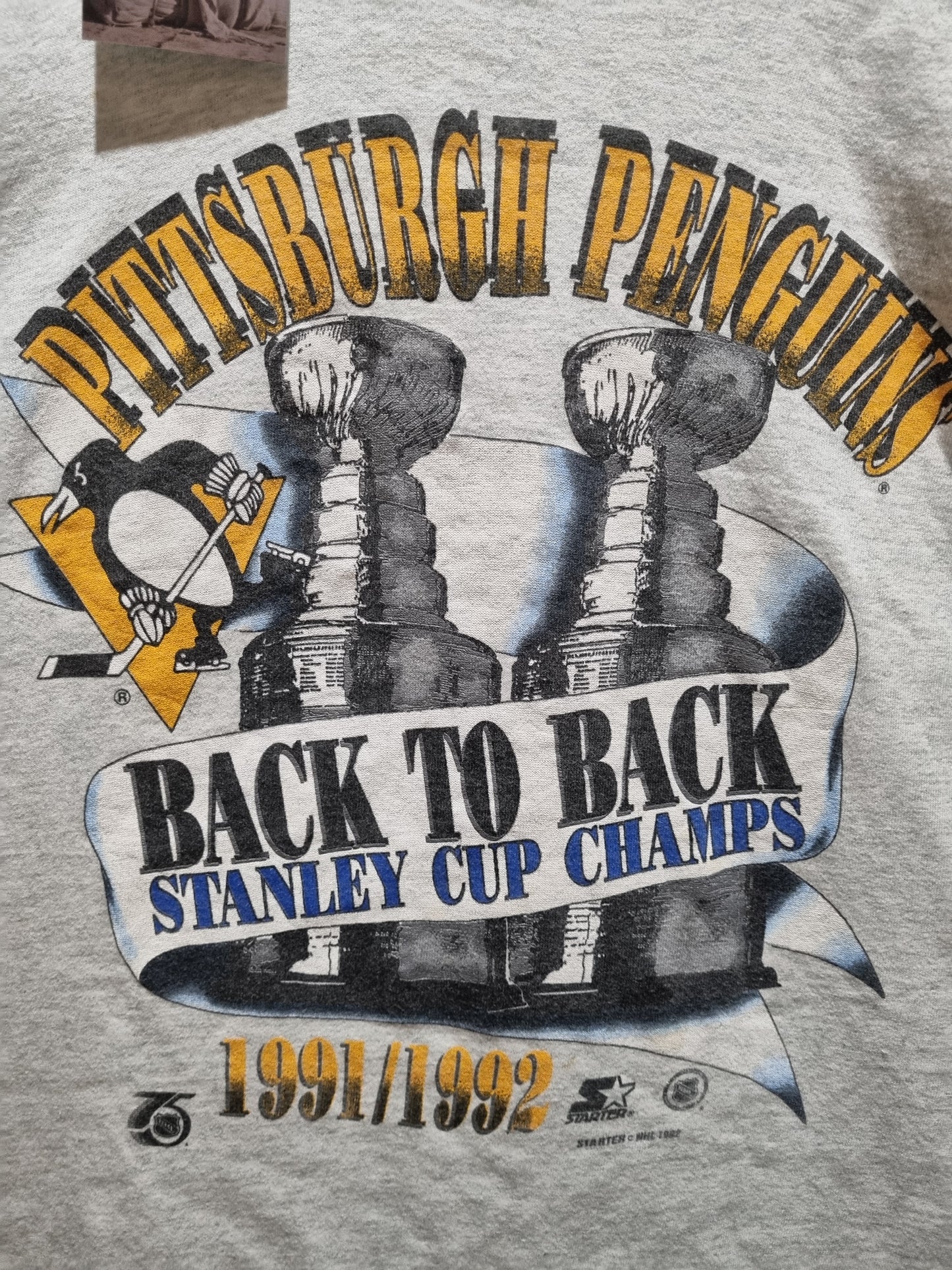 Pittsburgh Penguins Back to Back Stanley Cup Champs 1991 - 1992 Starter Large