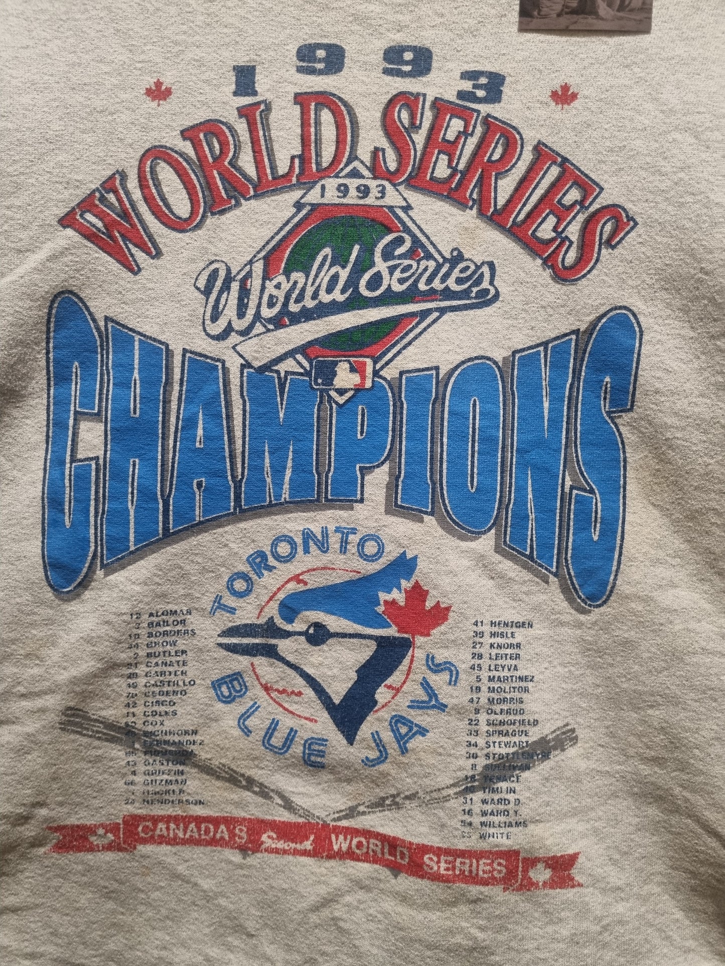True Vintage 1993 World Series Champions Toronto Blue Jays Fruit of the Loom XL