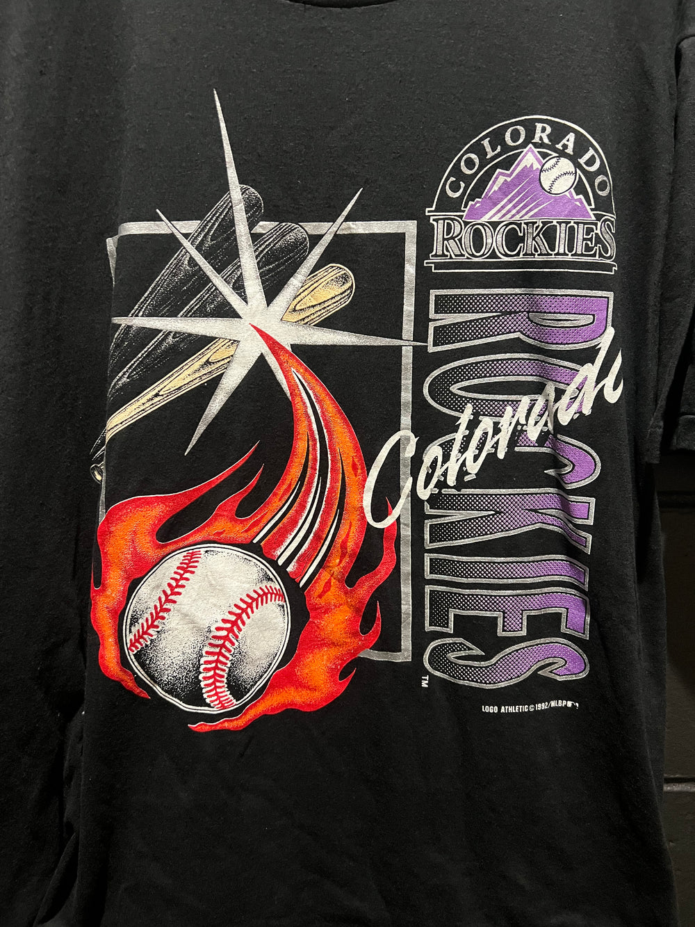 True Vintage Colorado Rockies Logo Athletics 1992 MLB T-shirt XL