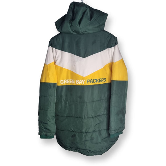 Women Long Puffer Green Bay Packers Jacket Small