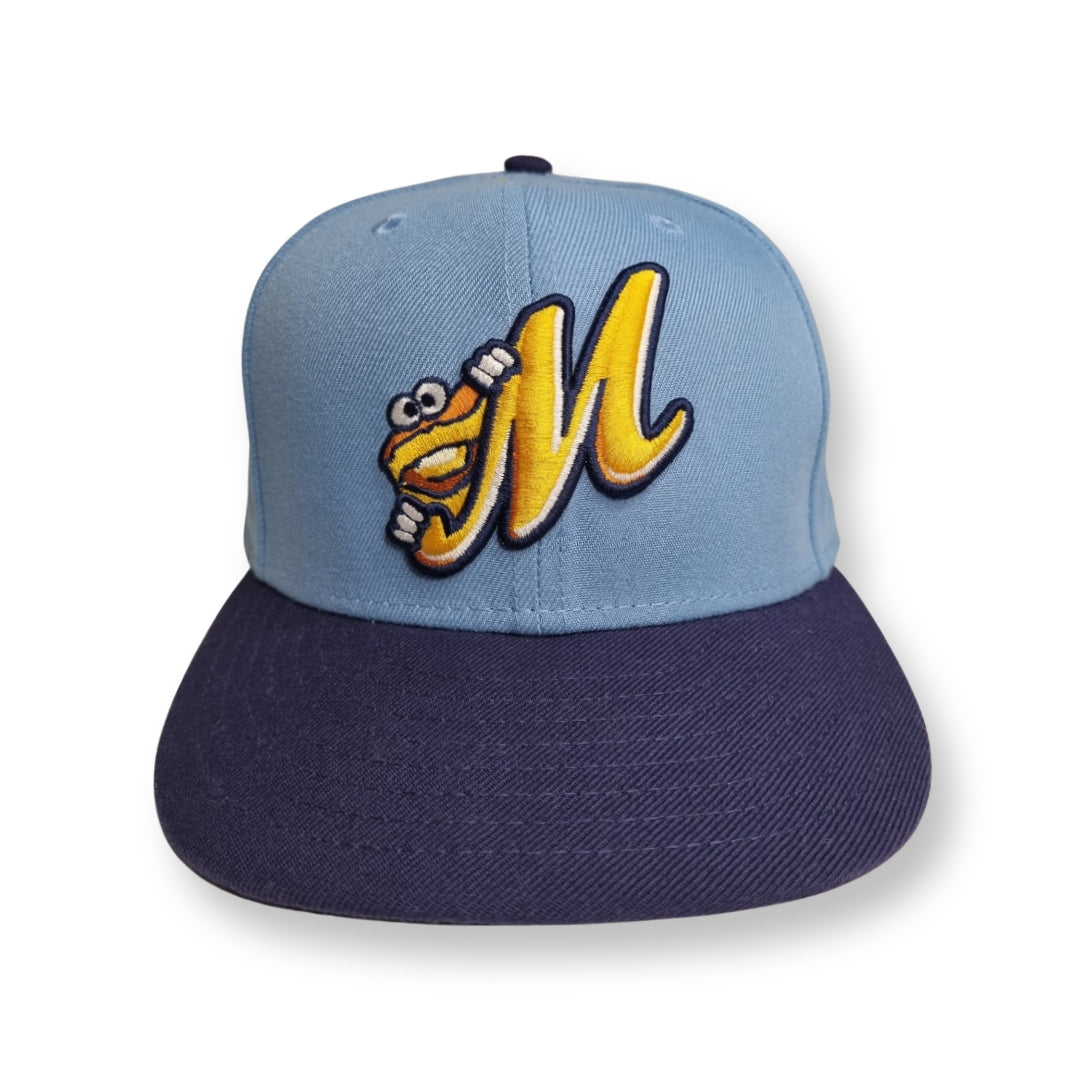 New Era 59Fifty Montgomery Biscuits Fitted Powder Blue w/ Navy Brim TB 7 1/8