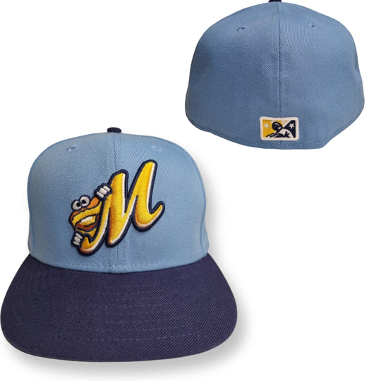 New Era 59Fifty Montgomery Biscuits Fitted Powder Blue w/ Navy Brim TB 7 1/8