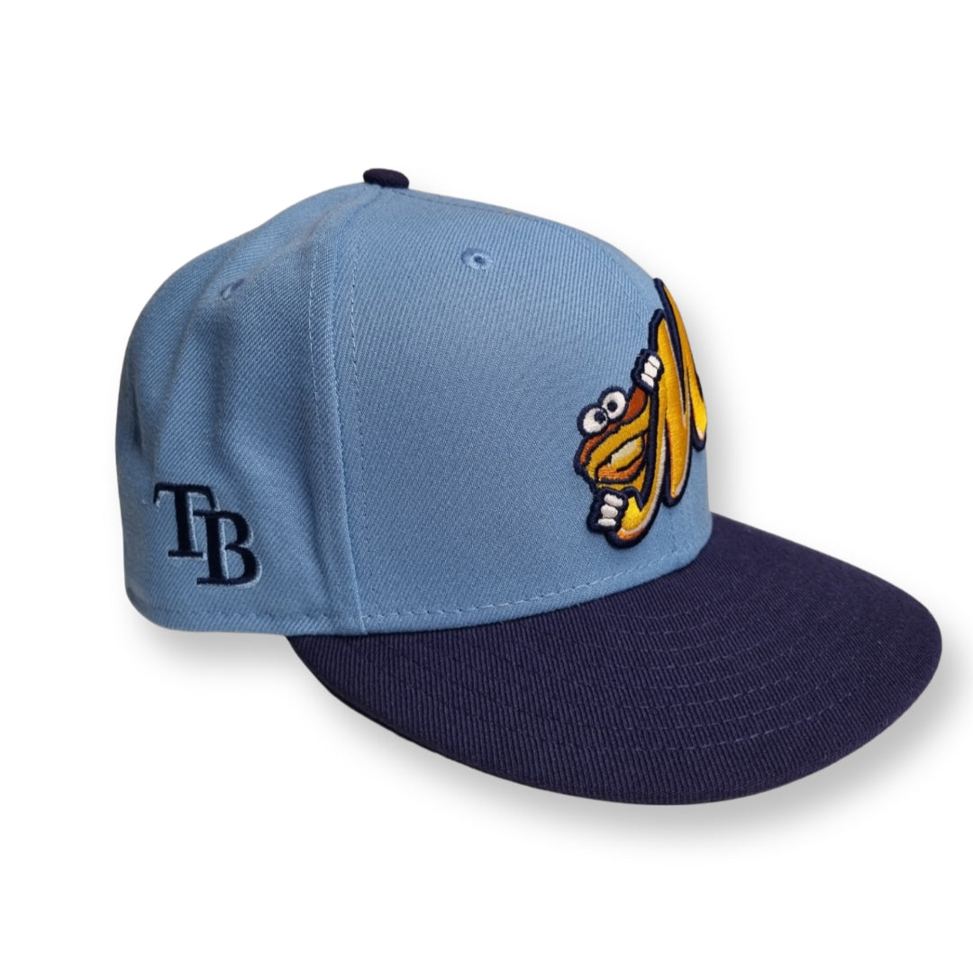 New Era 59Fifty Montgomery Biscuits Fitted Powder Blue w/ Navy Brim TB 7 1/8