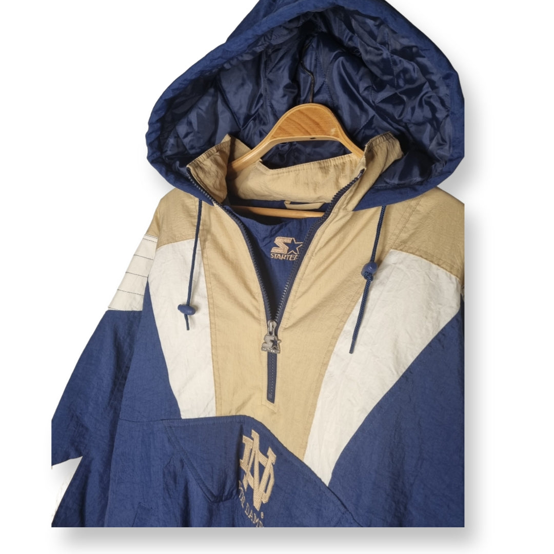 Starter Notre Dame Fighting Irish Half Zipper Oversized Hoodie XL