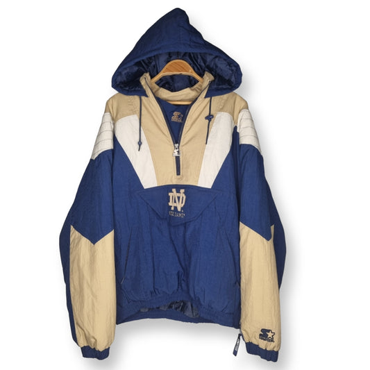 Starter Notre Dame Fighting Irish Half Zipper Oversized Hoodie XL