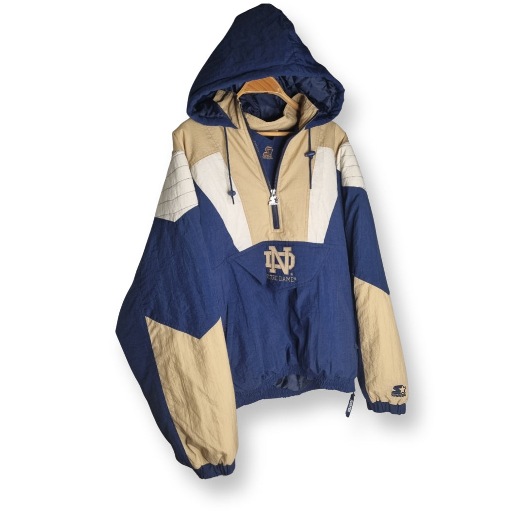 Starter Notre Dame Fighting Irish Half Zipper Oversized Hoodie XL