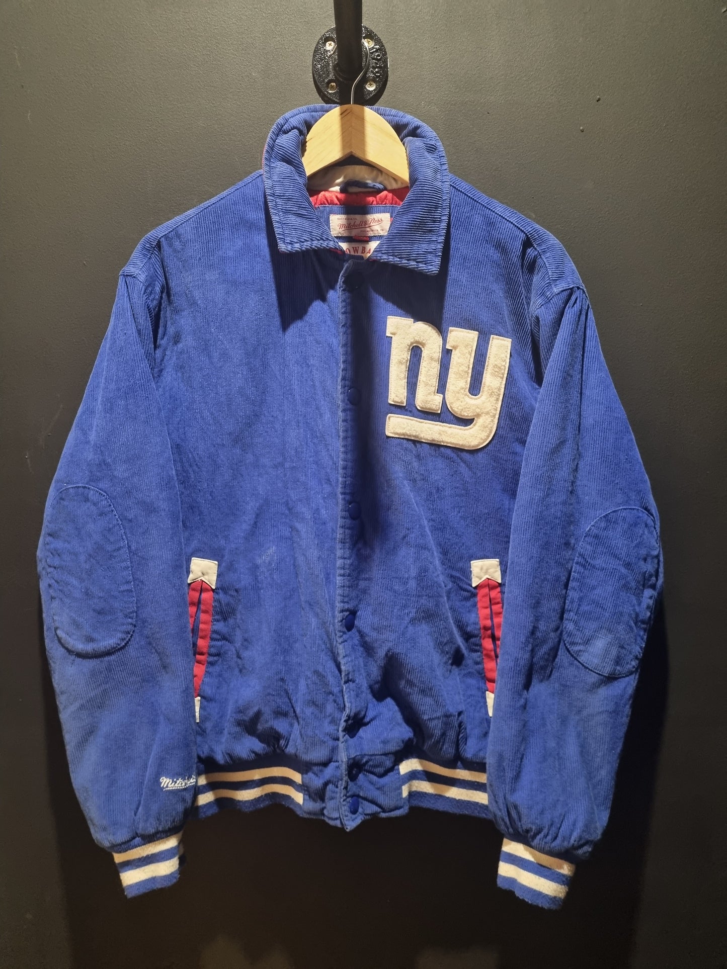 NY Giants Mitchell & Ness Throwback Cordory Bomber Medium