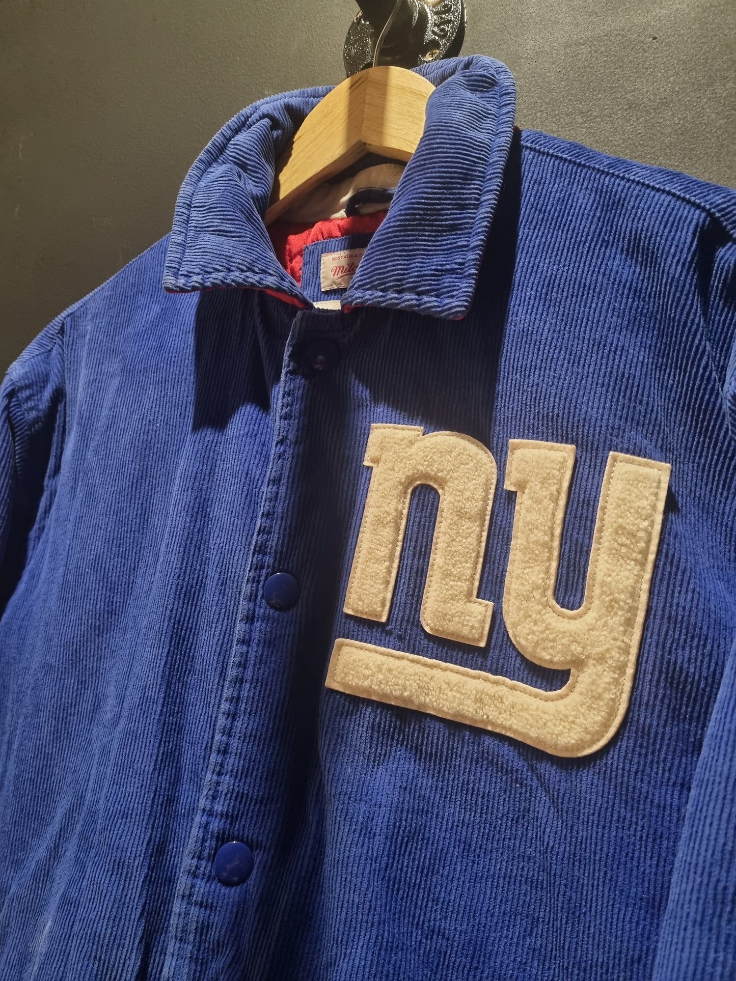 NY Giants Mitchell & Ness Throwback Cordory Bomber Medium