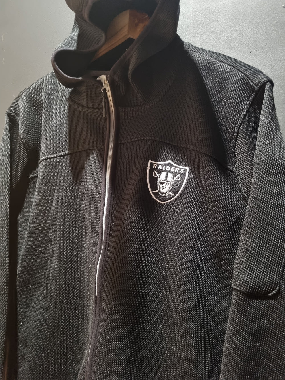 Raiders NFL Ribbed Fleece Jacket Large