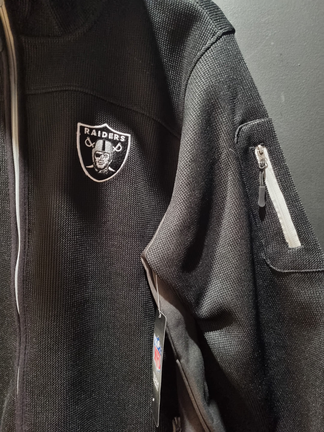 Raiders NFL Ribbed Fleece Jacket Large