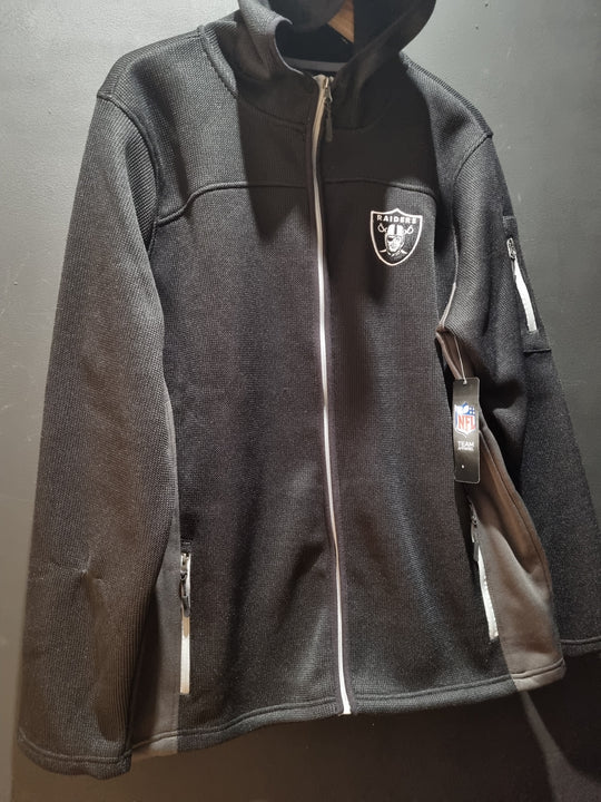 Raiders NFL Ribbed Fleece Jacket Large