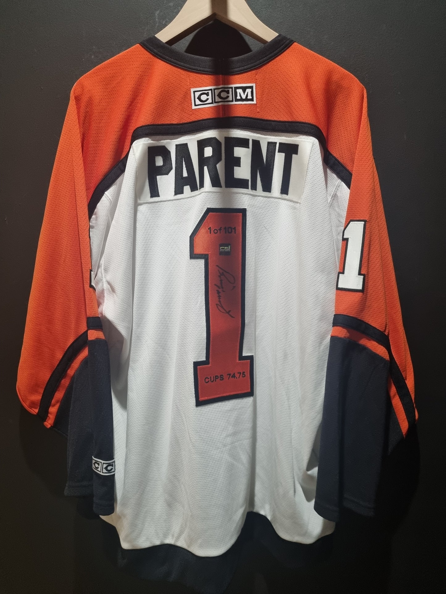 Bernie Parent Signed Authenticated Philly Flyers NHL Large