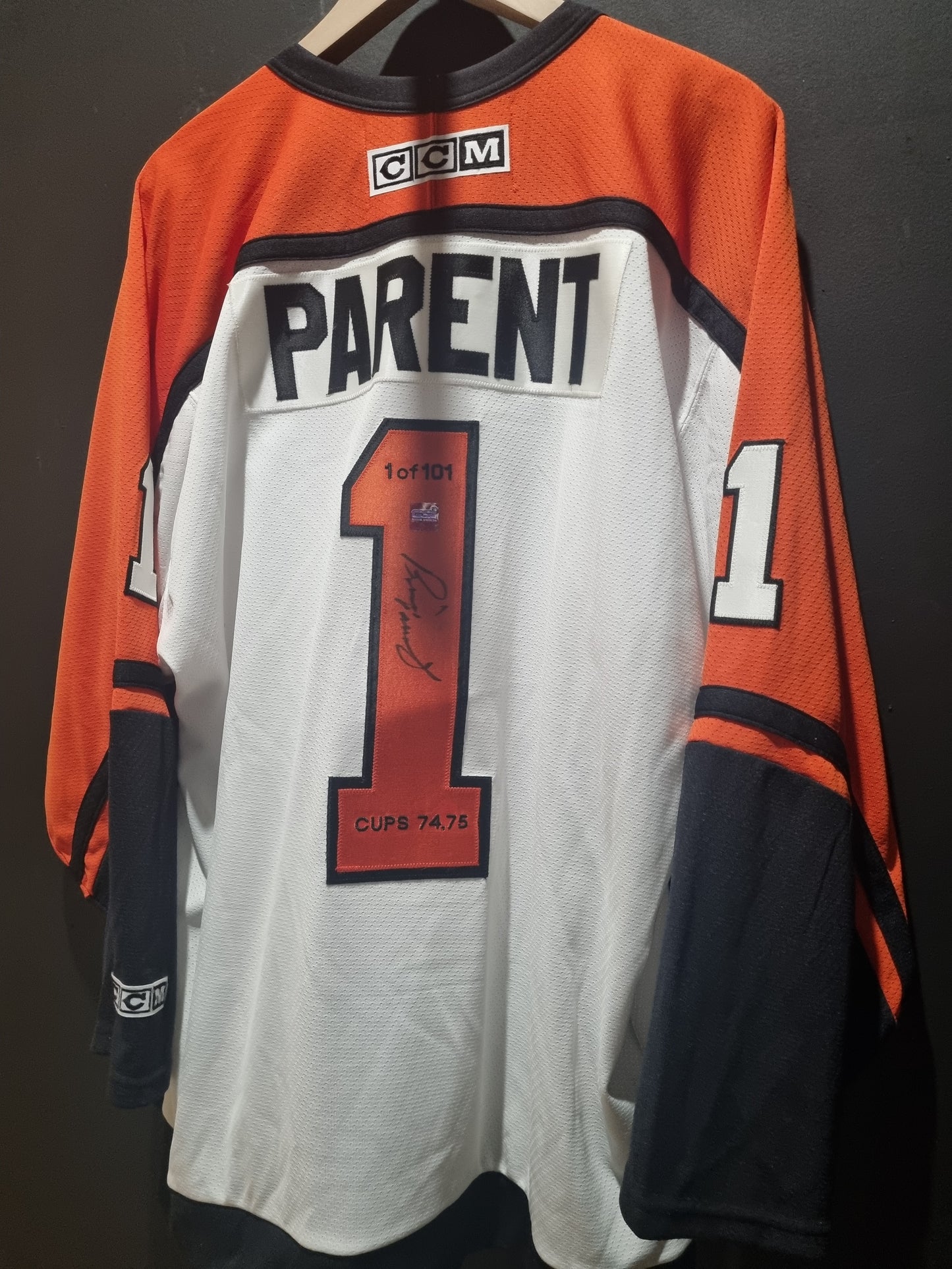 Bernie Parent Signed Authenticated Philly Flyers NHL Large