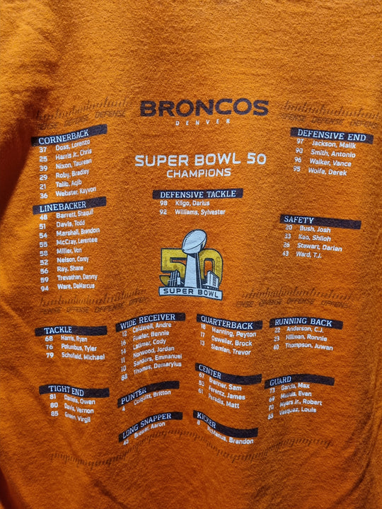 Super Bowl 50 Champion Broncos Team Shirt Large