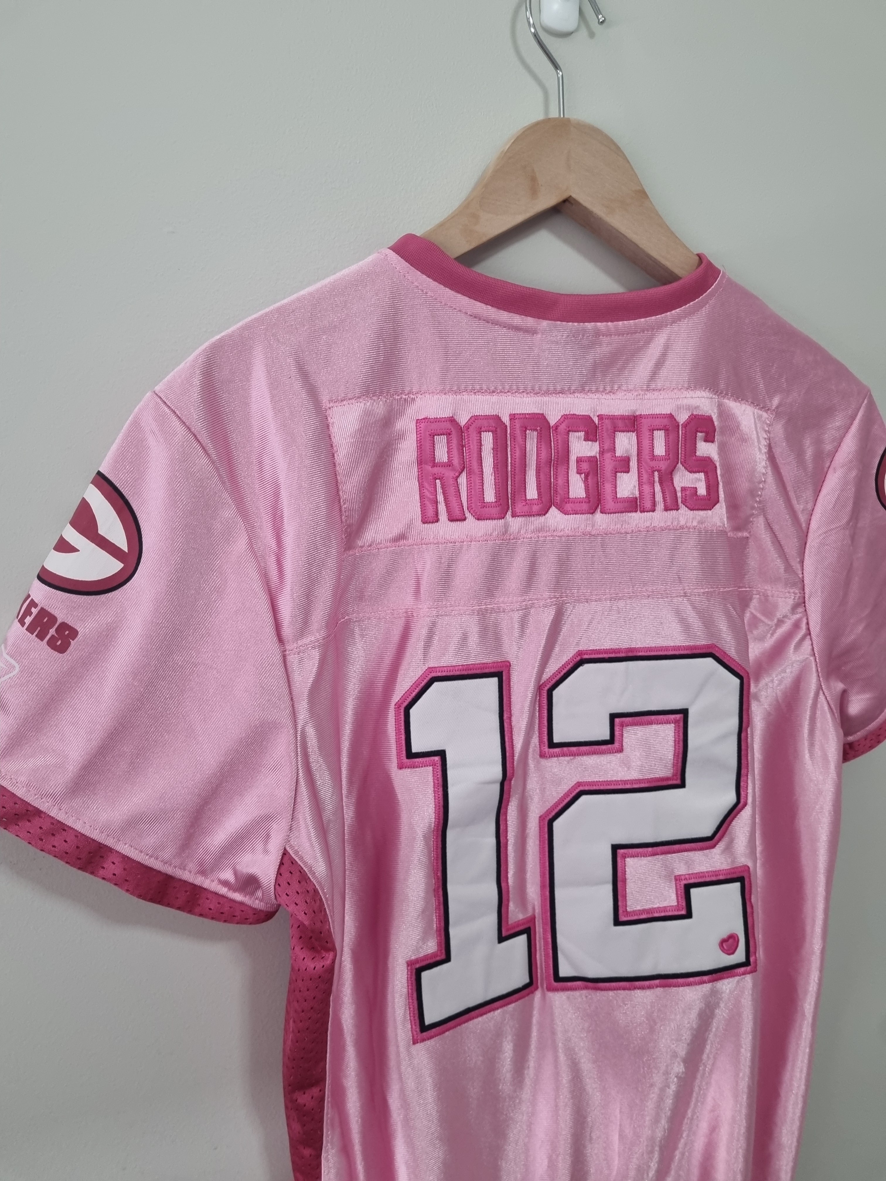 Green Bay Packers Reebok Rodgers Pink Women XL C2C Rare Threadz