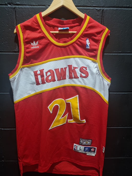 Atlanta Hawks Wilkins Hardwood Classics Adidas Large