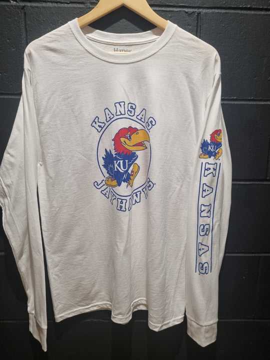 Kansas Jayhawks Long Sleeves Hanes Medium