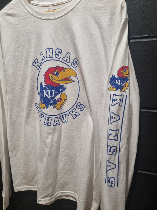 Kansas Jayhawks Long Sleeves Hanes Medium