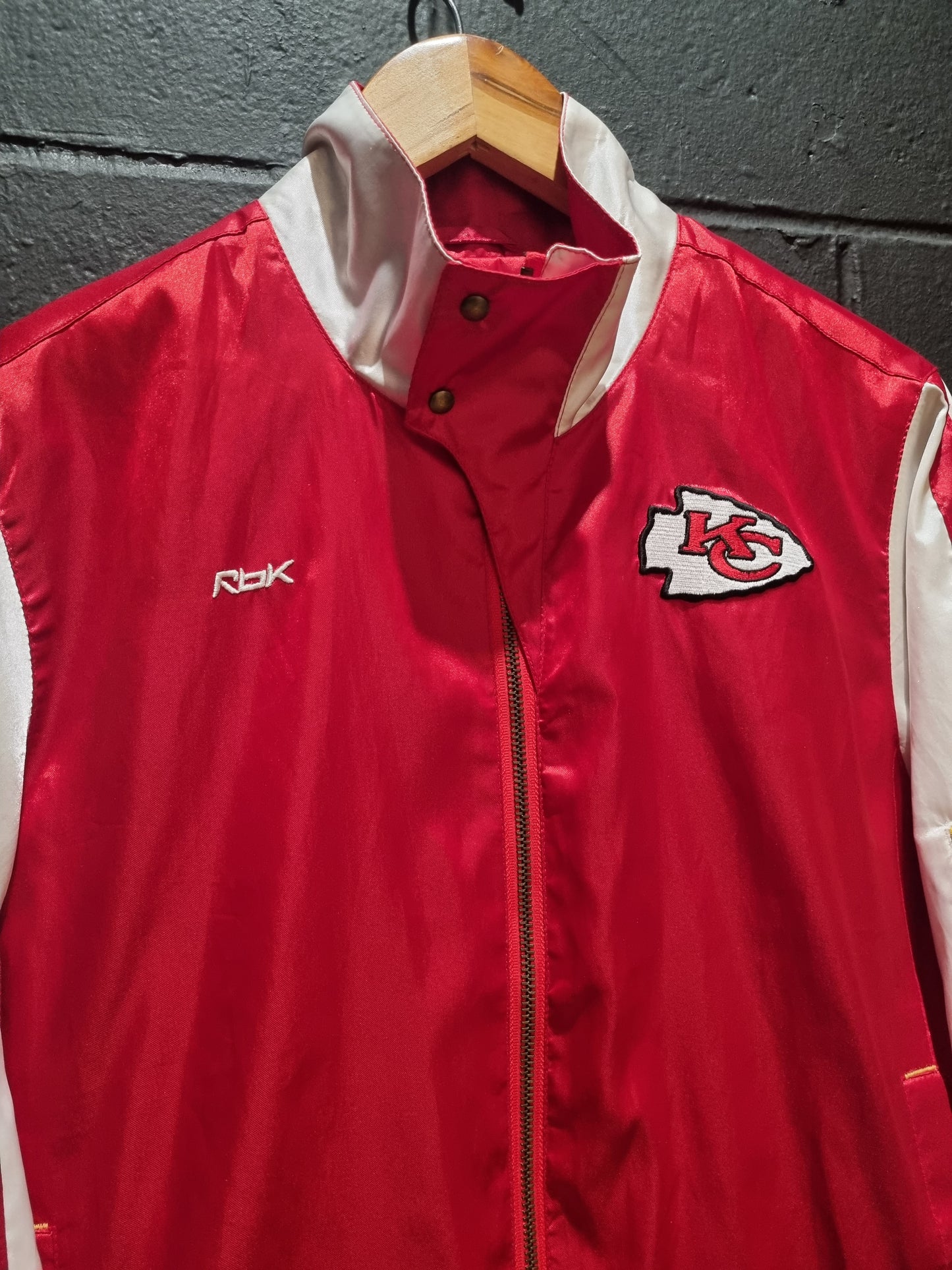 Kansas City Chiefs Reebok Satin Jacket Women Large