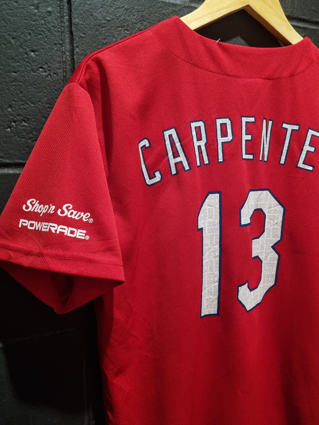 St Louis Cardinals Carpenter Powerade Replica Youth L / Adult XS