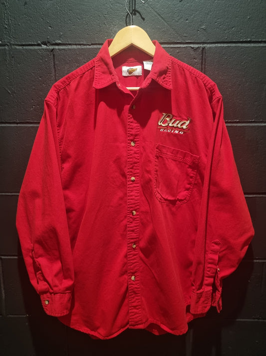 Budweiser Racing Dale Earnhardt Jr Denim Flannel Large