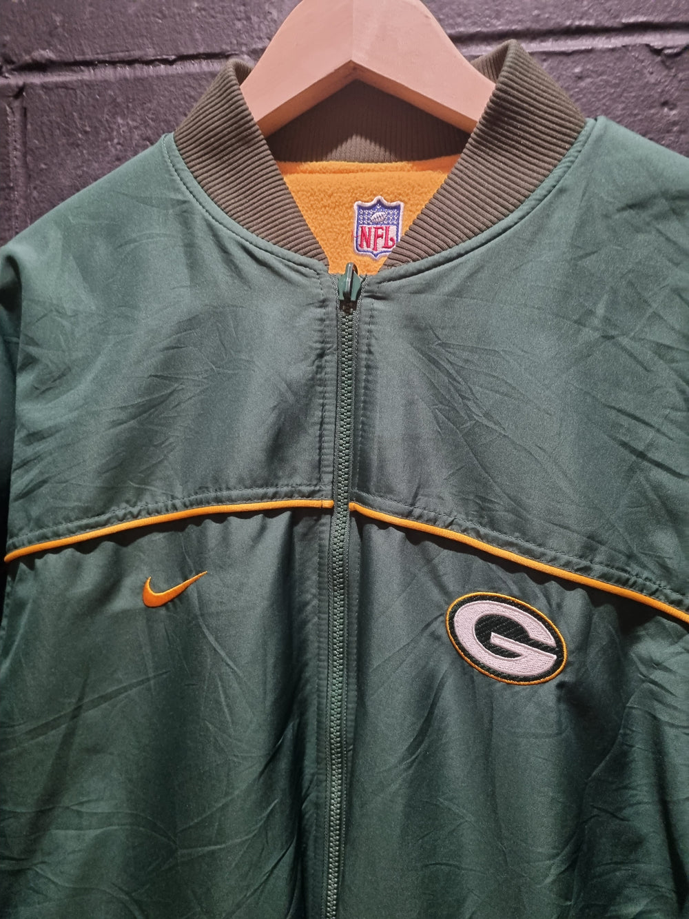 Green Bay Packers Nike Reversible Satin Oversized Jacket XL