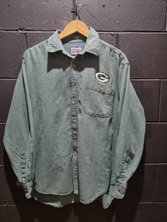 Green Bay Packers Checkered Flannel Logo7 XL