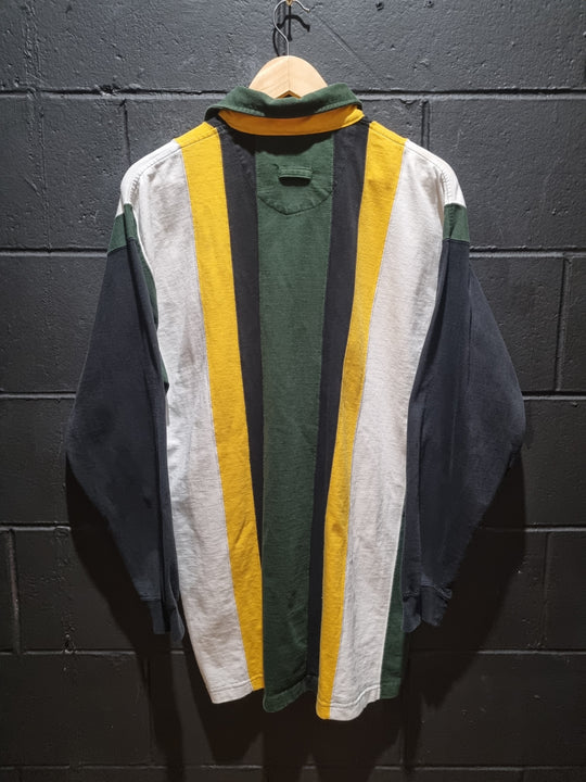 Green Bay Packers Denim Striped Flannel Logo7 Large