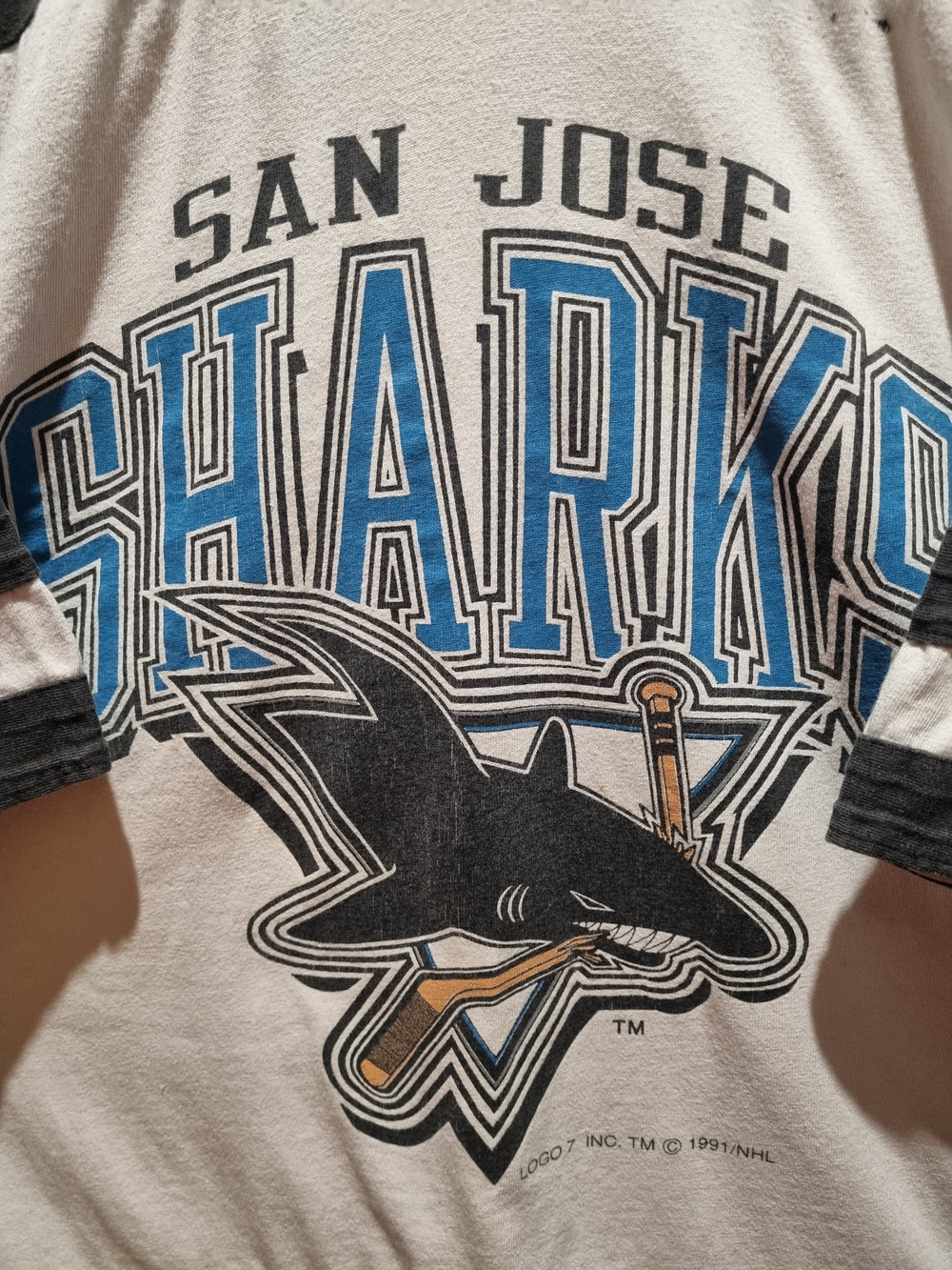 San Jose Sharks Logo7 1991 Jersey Tee Large