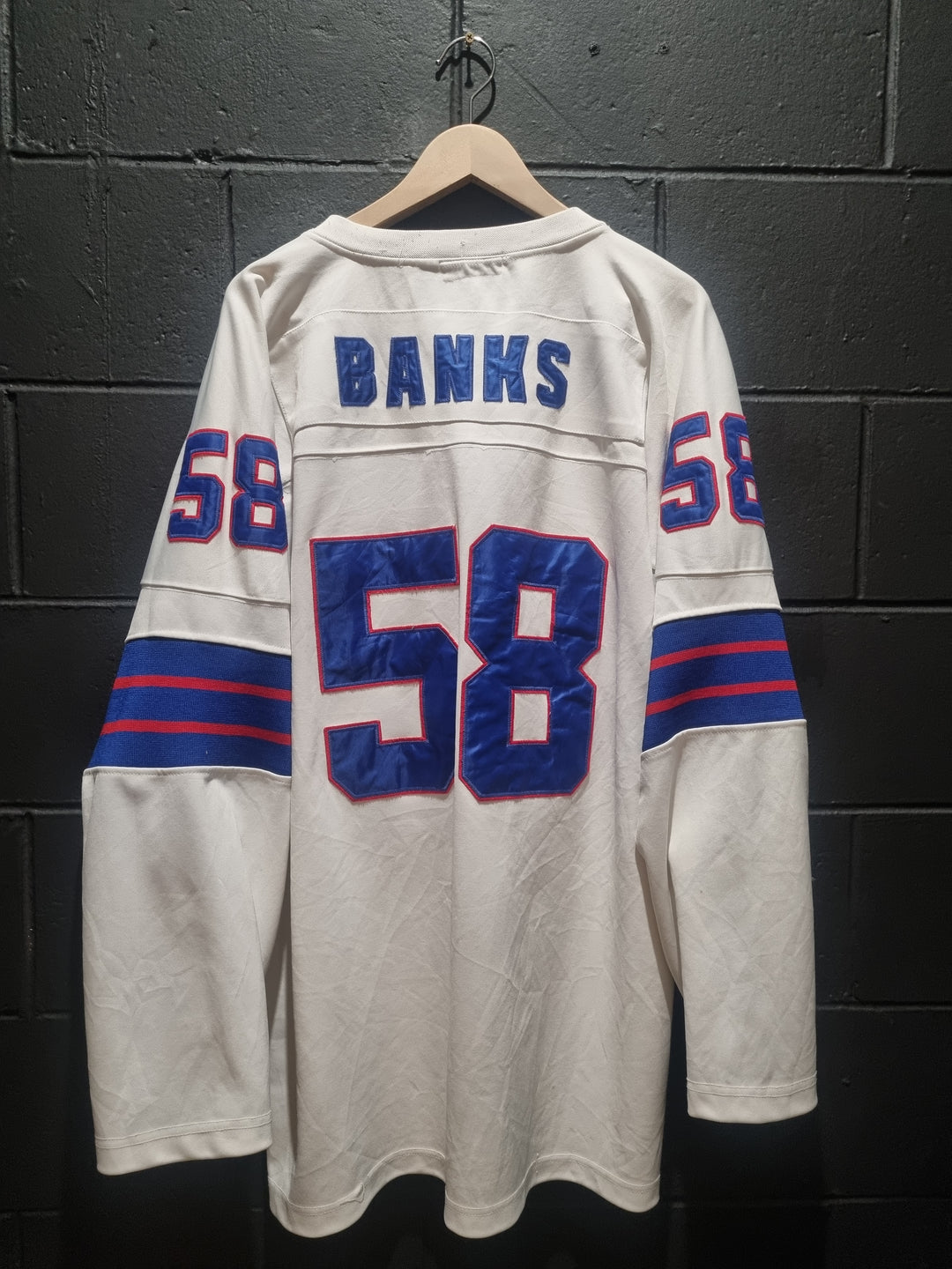 New York Giants Banks Mitchell and Ness 1986 Hockey Style Jersey 3XL