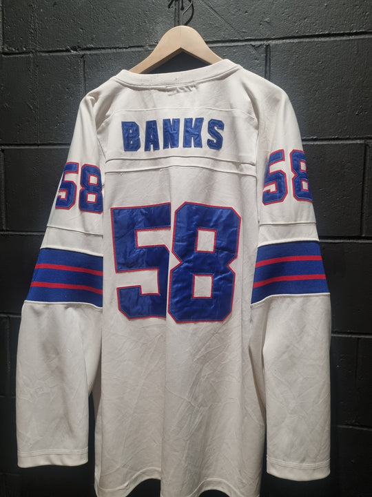 New York Giants Banks Mitchell and Ness 1986 Hockey Style Jersey 3XL