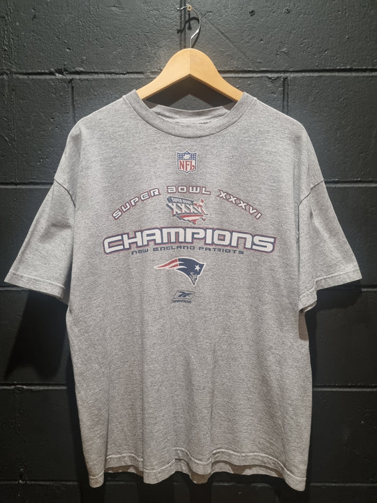 New England Patriots Super Bowl XXXVI Reebok XL