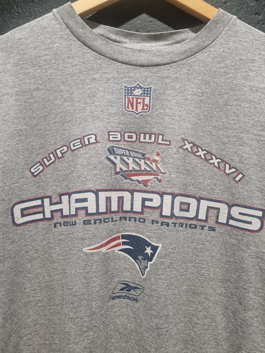 New England Patriots Super Bowl XXXVI Reebok XL