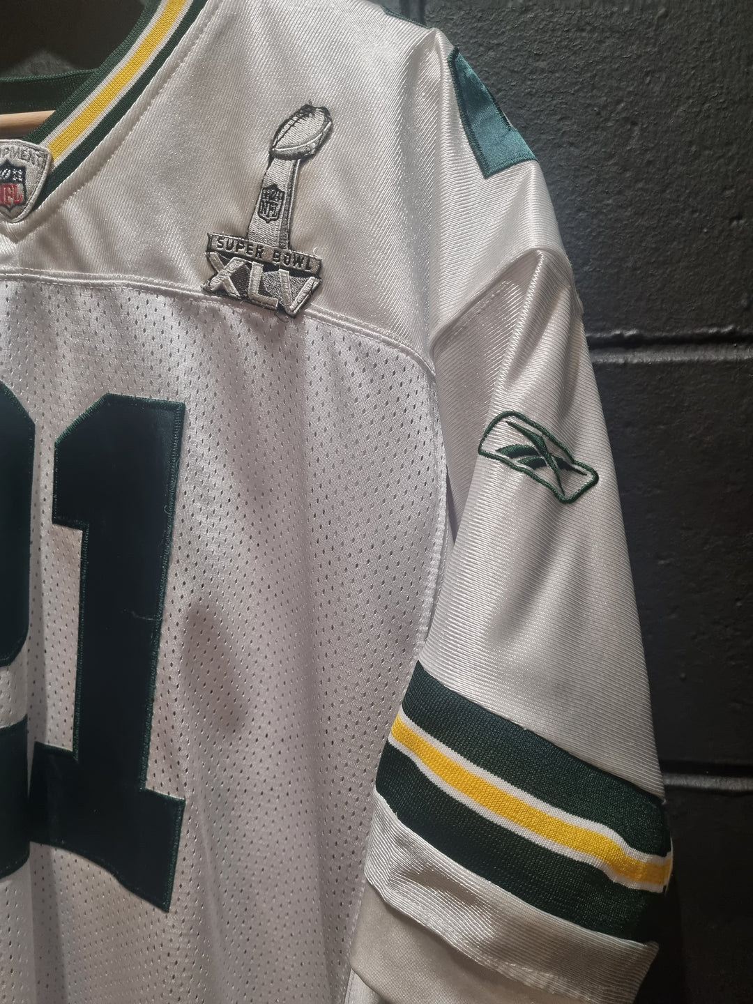 Super Bowl XLV Green Bay Packers Woodson Reebok Large