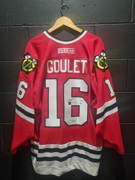 Chicago Blackhawks Authenticated Signed CCM Goulet XL