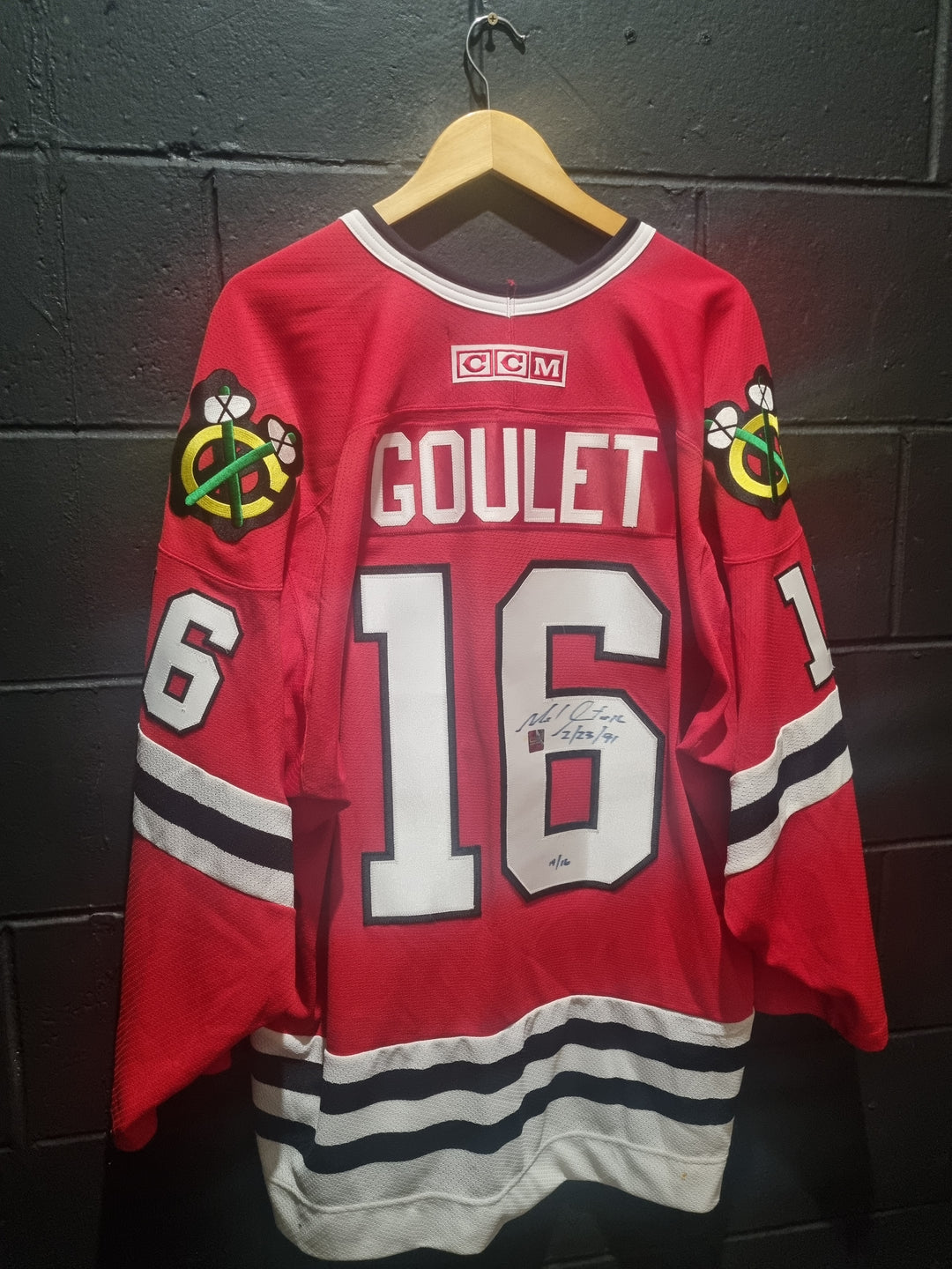 Chicago Blackhawks Authenticated Signed CCM Goulet XL