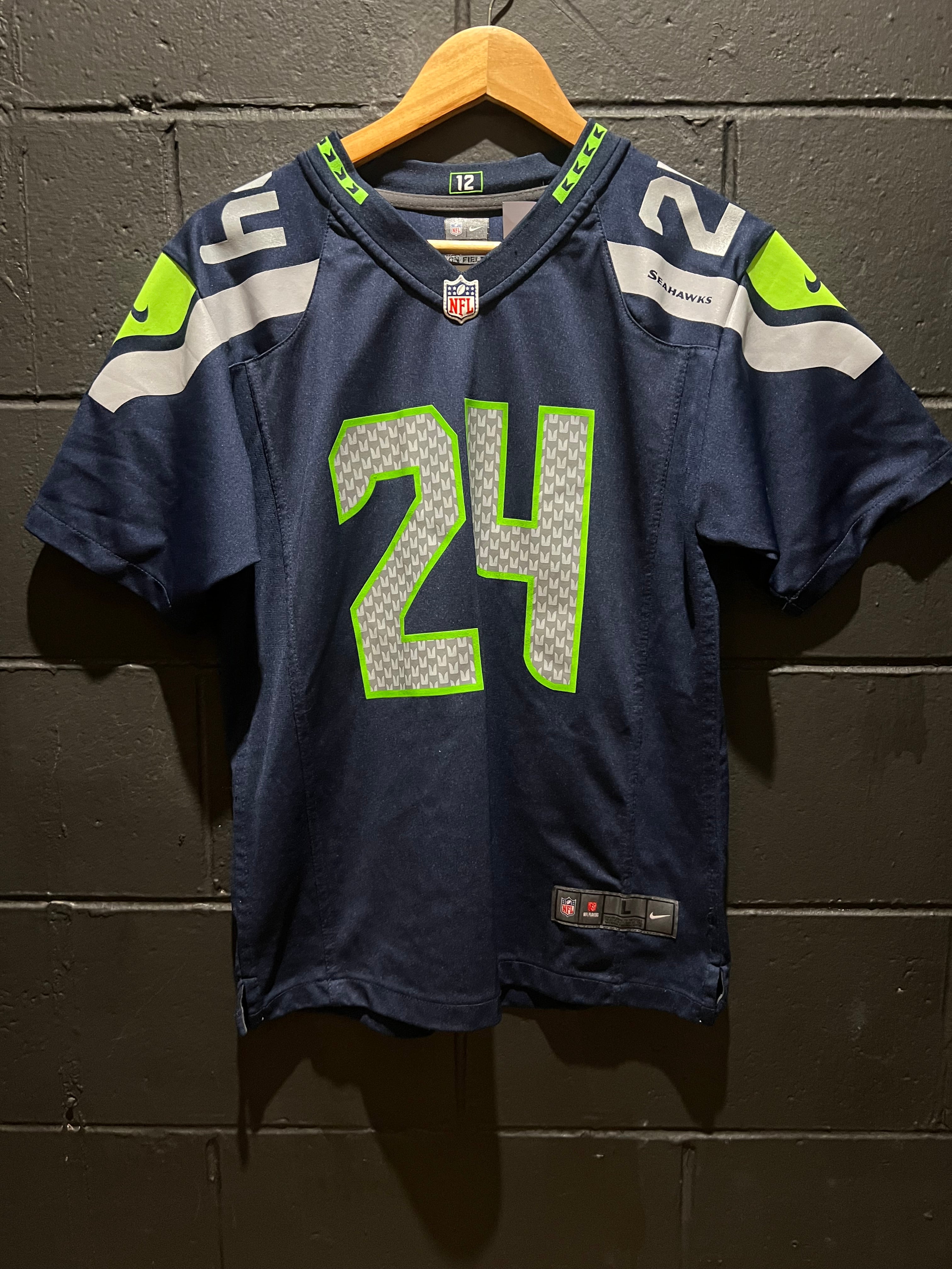 Marshawn Lynch Seattle Seahawks NFL Jersey Large C2C Rare Threadz