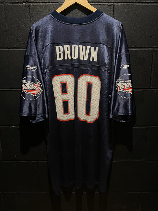 Rare Troy Brown Reebok Super Bowl XXXVI Jersey - Size XL