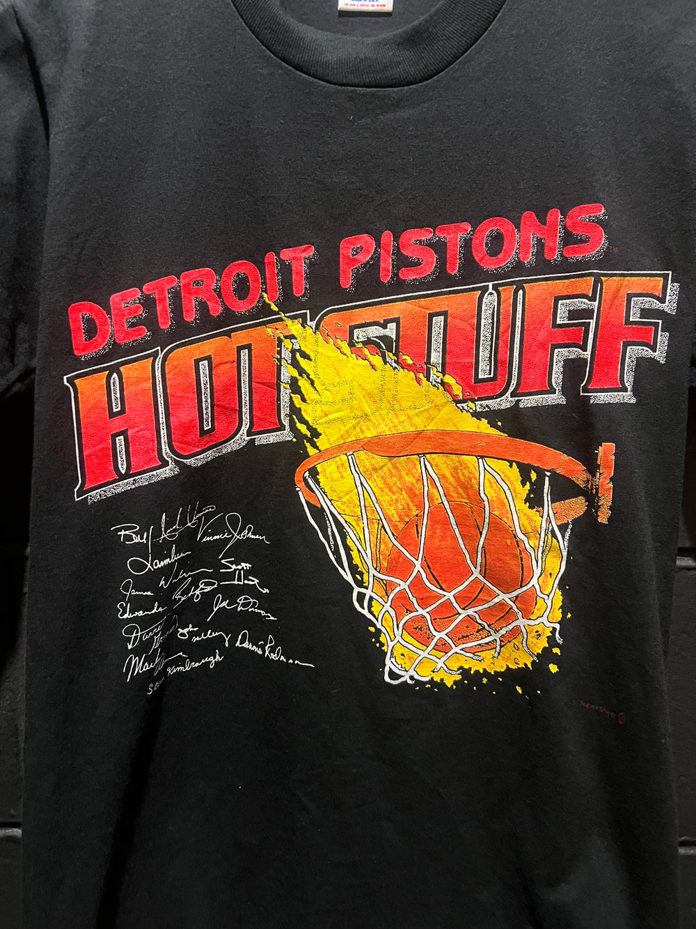 Detroit Pistons “Hot Stuff” Basketball Made in USA Jerzee Super T Medium