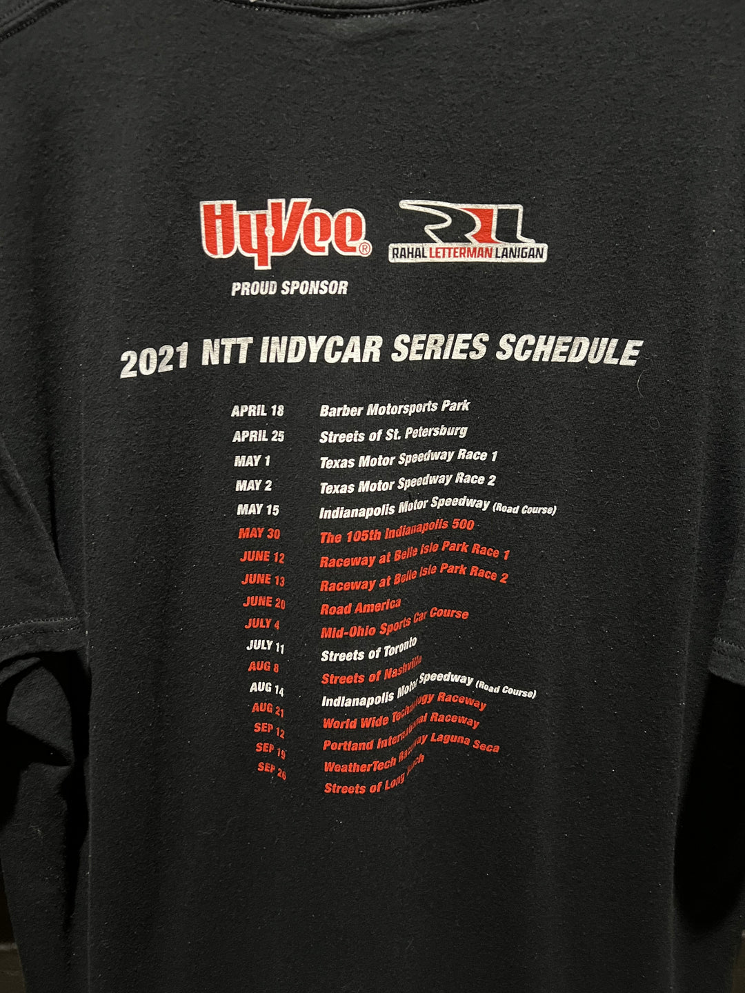 HyVee 2021 NTT Indycar Series Schedule 1XL